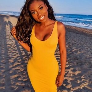 Forever 21 Yellow Midi Dress